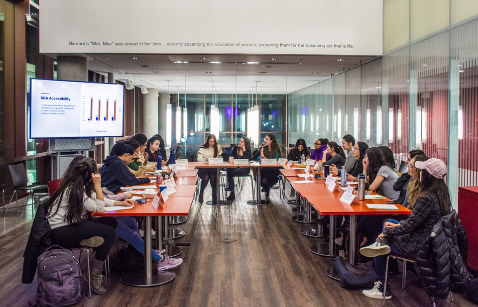 Meeting of Barnard's Student Government Association 