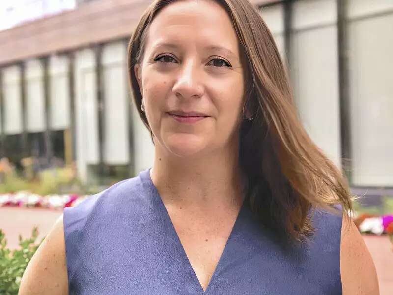 Michelle Greene standing in front of Milstein